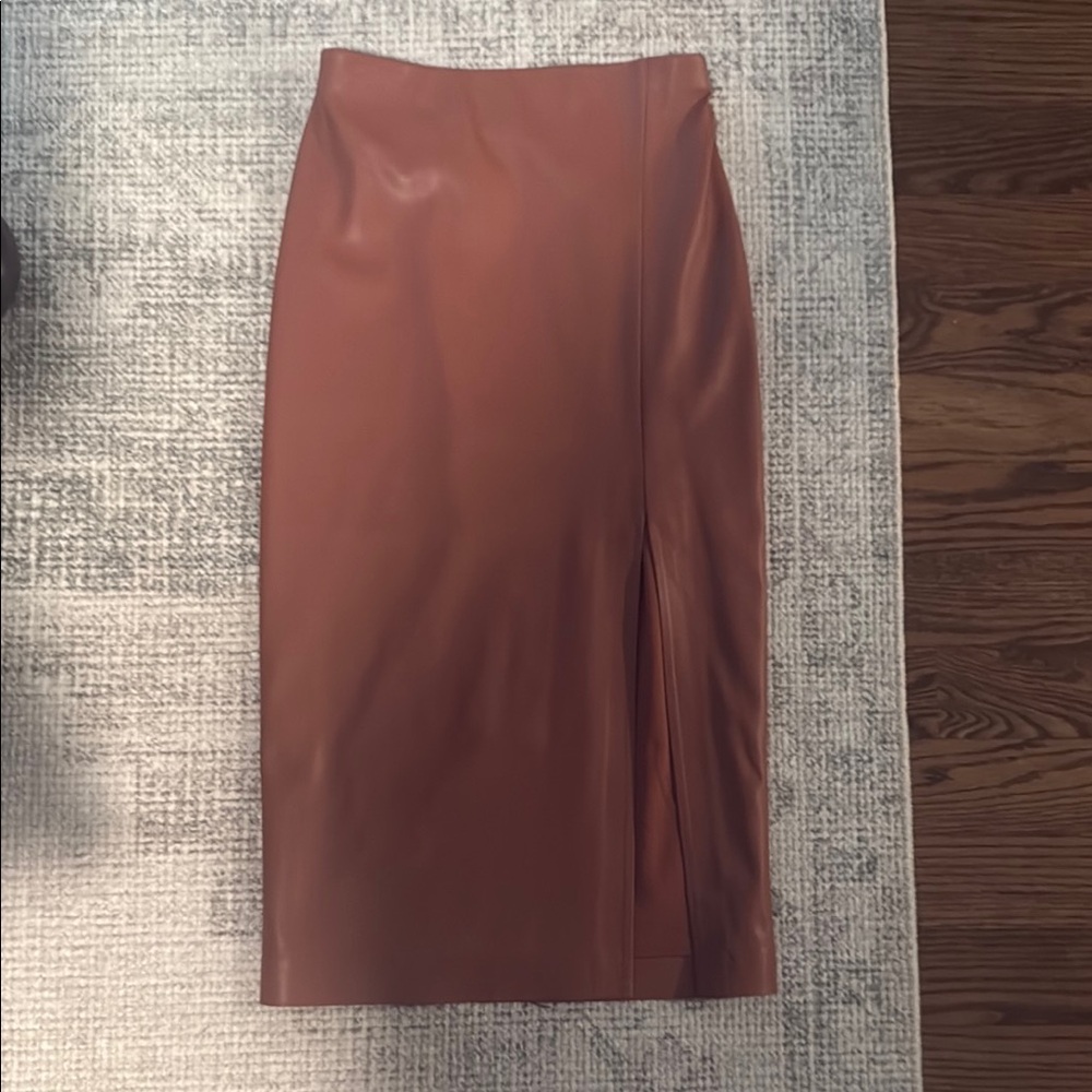 Express Super High Waisted Midi Skirt faux leather XS